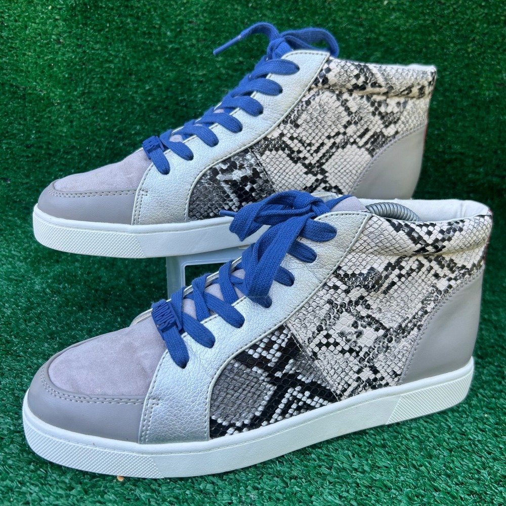 Circus by Sam Edelman Deszi Snakeskin High Top Sneakers Grey Blue Silver Size 9M